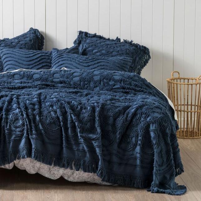 Linen House Blue Somers bedspread from The Bedroom Shop Online