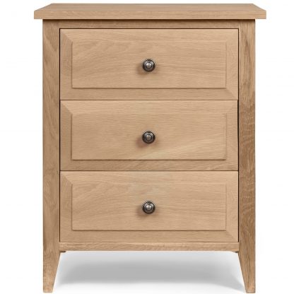 Hampton Oak Bedside Table 3 Drawer