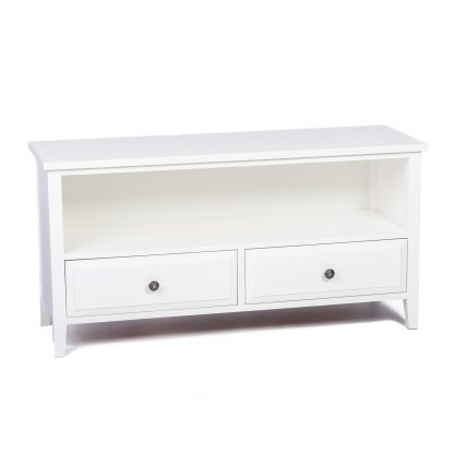 Hampton 2 Drawer Plasma TV Unit White - Image 3