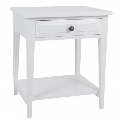 Hampton Bedside Table 1 Drawer White