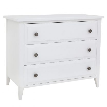 Hampton Chest 3 Drawers White - Image 2