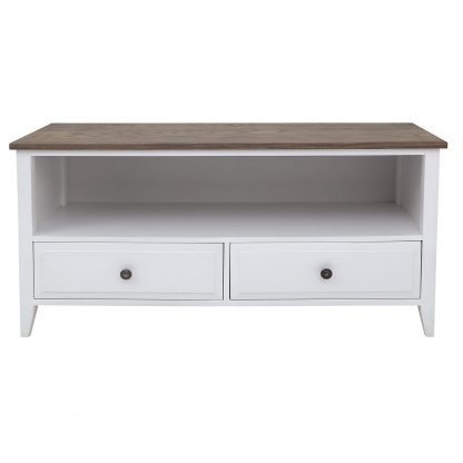 Hampton 2 Drawer Plasma TV Unit White/Ash Top