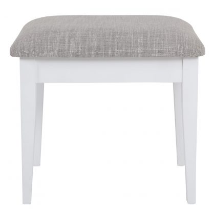 Hampton White Stool with Upholstered Top