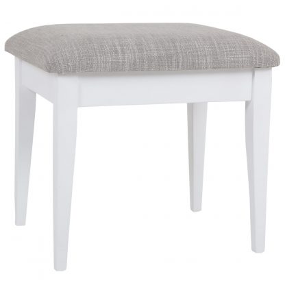 Hampton White Stool with Upholstered Top - Image 2