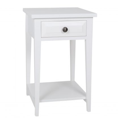 Skinny Hampton 1 Drawer Bedside Table White