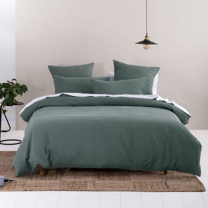 Linen House Providence Petrol Waffle Duvet Cover Set