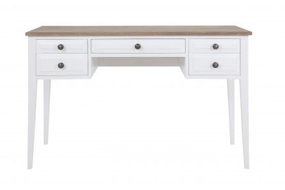Hampton Desk 5 Drawer White/Ash Grey Top - Image 2