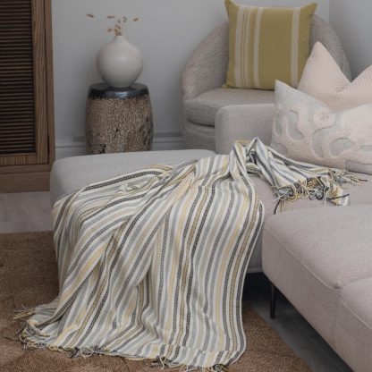 Throw Lyric Candy Stripe Steel/Aspen Gold