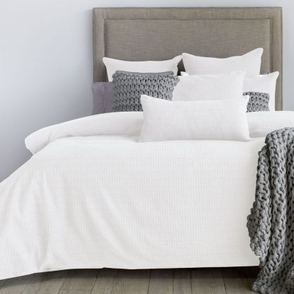 Simon Baker Waffle Weave White Duvet Cover Set