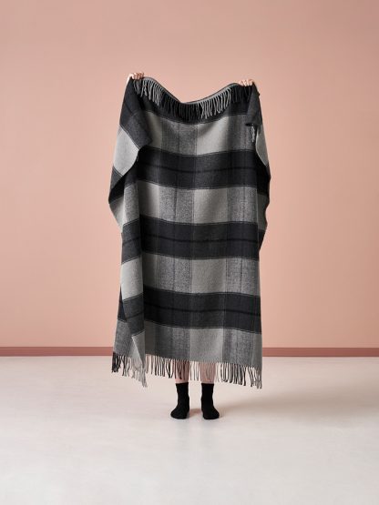 Throw Wool Grey/Black