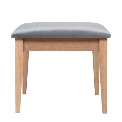 Hampton Oak Stool with Upholstered Top - Image 2
