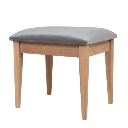 Hampton Oak Stool with Upholstered Top