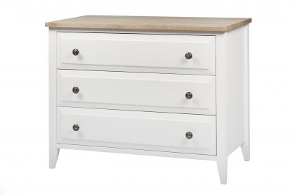Hampton Chest 3 Drawers White/Ash Grey Top - Image 2
