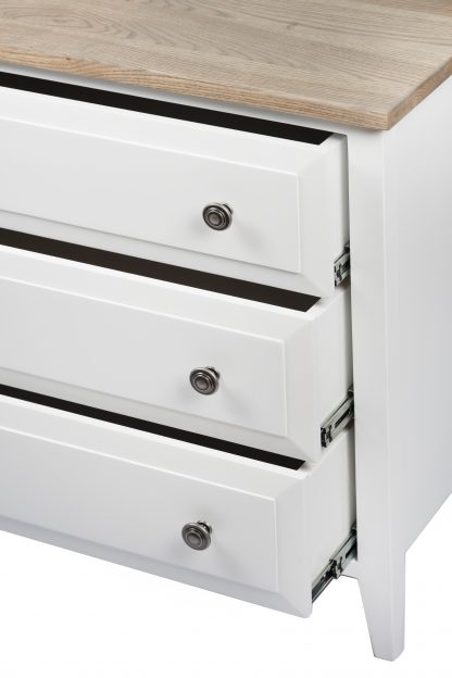 Hampton Chest 3 Drawers White/Ash Grey Top - Image 3