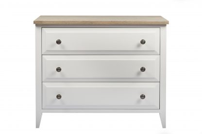 Hampton Chest 3 Drawers White/Ash Grey Top