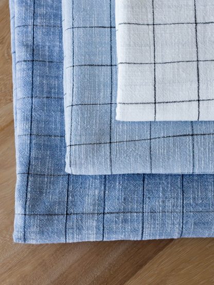 Oxford Grid Table Linen - Cream - Image 6