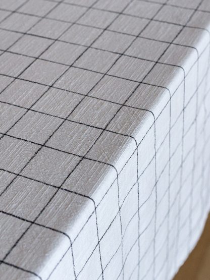 Oxford Grid Table Linen - Cream - Image 5