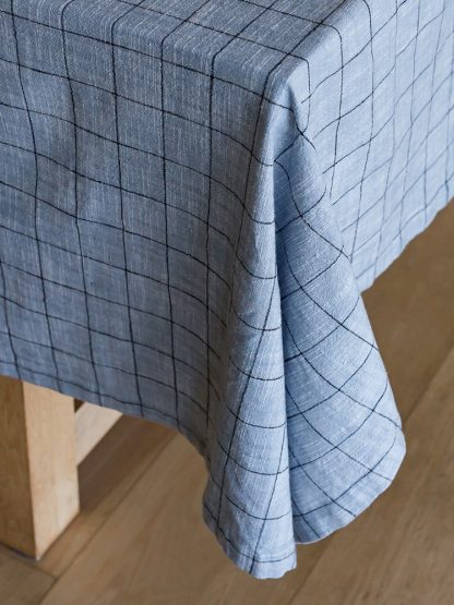 Oxford Grid Table Linen- Light Blue - Image 3