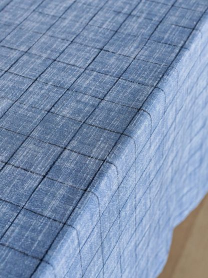 Oxford Grid Table Linen- Navy - Image 6