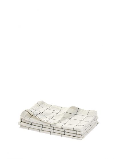 Oxford Grid Table Linen - Cream - Image 4