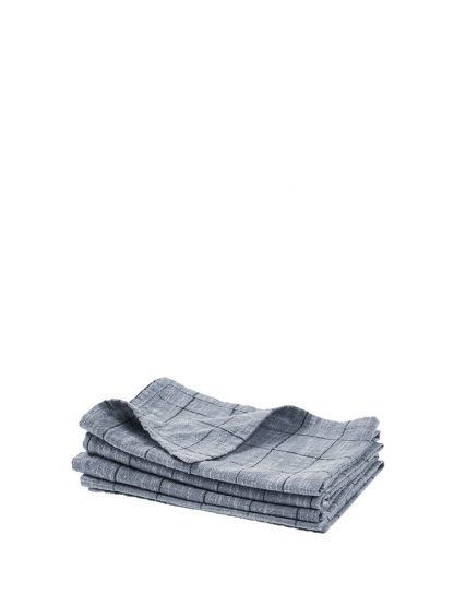 Oxford Grid Table Linen- Navy - Image 4