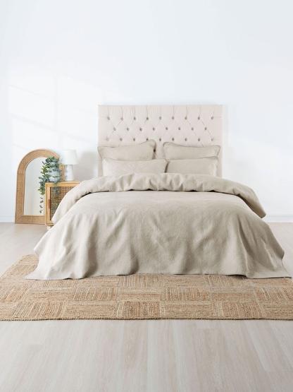 Linen House Manon Quilt Set Oatmeal - Image 3
