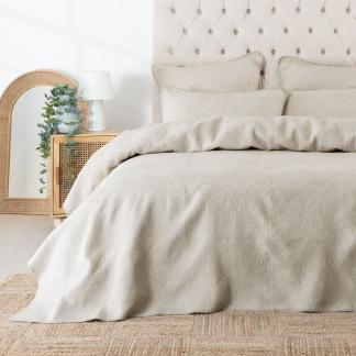 Linen House Manon Quilt Set Oatmeal