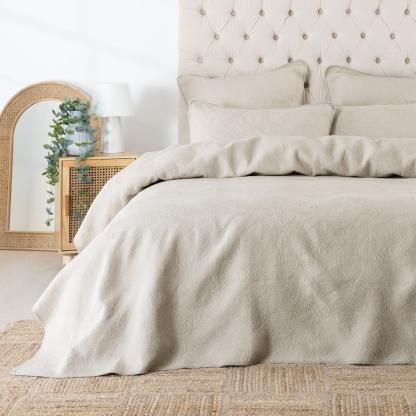 Linen House Manon Quilt Set Oatmeal