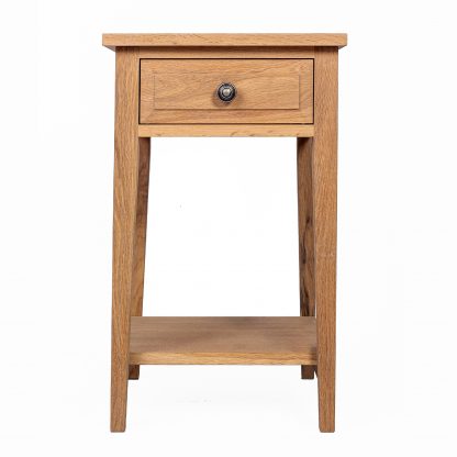 Skinny Hampton 1 Drawer Bedside Table Oak - Image 2