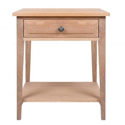 Hampton 1 Drawer Bedside Table Oak