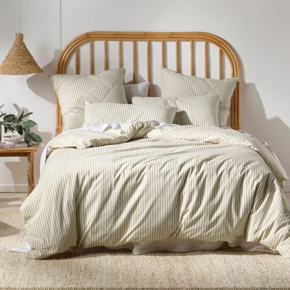 Classic Stripe Pebble Duvet Cover Set
