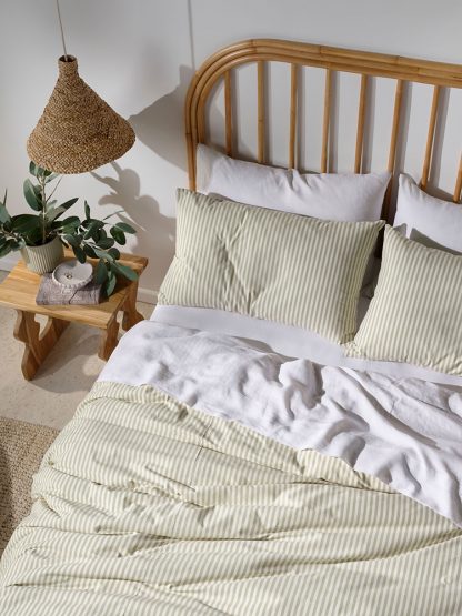 Classic Stripe Pebble Duvet Cover Set - Image 2