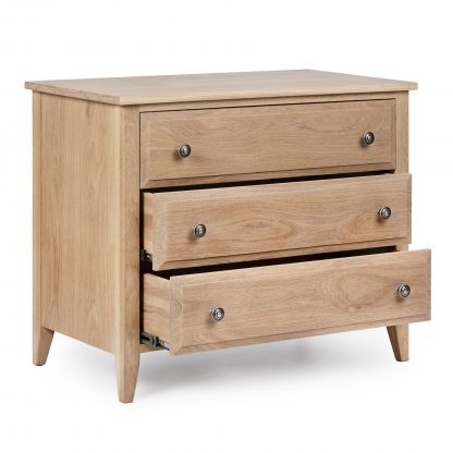Hampton Chest 3 Drawer Oak - Image 3