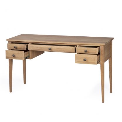 Hampton Desk 5 Drawer Oak - Image 3