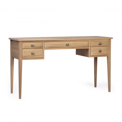 Hampton Desk 5 Drawer Oak