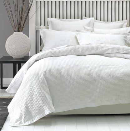 LinenHouse Henderson Waffle Duvet Cover Set