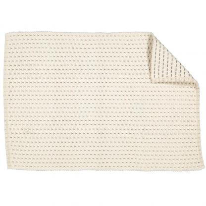 Fancy Twill Rug in Natural with Charcoal Pinstripe - Image 3