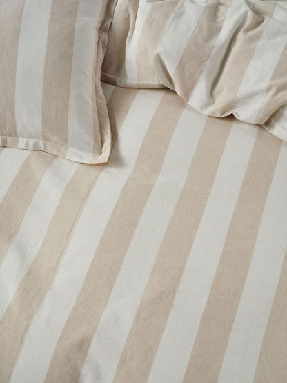 Linen House Vintage Stripe Natural Duvet Cover Set - Image 2