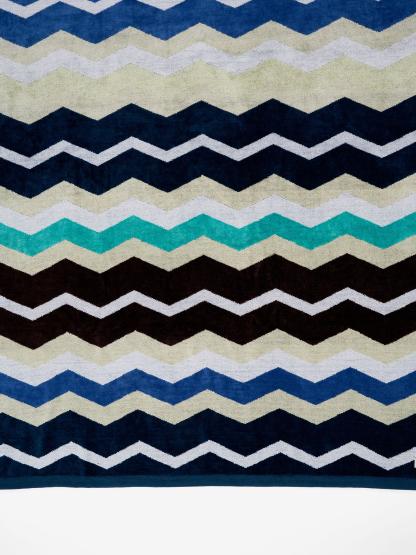 Linen House Chevron Blue Beach Towel - Image 3
