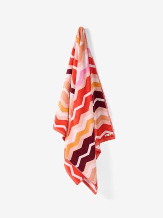 Linen House Chevron Coral Beach Towel