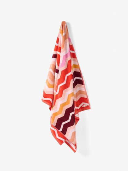 Linen House Chevron Coral Beach Towel