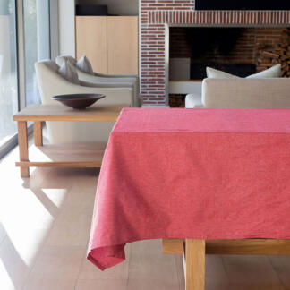 Revana Chambray Table Linen- Red