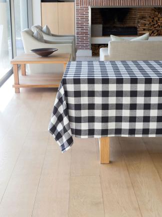 Revana Check Table Linen- Black