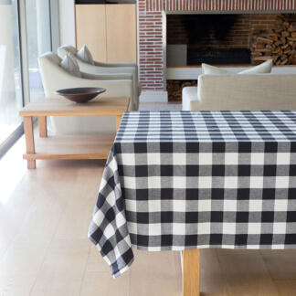 Revana Check Table Linen- Black
