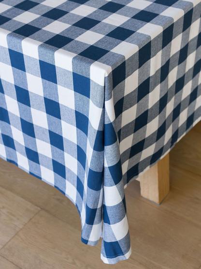 Revana Check Table Linen- Navy - Image 2