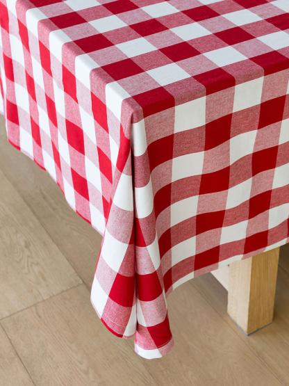Revana Check Table Linen- Red - Image 3