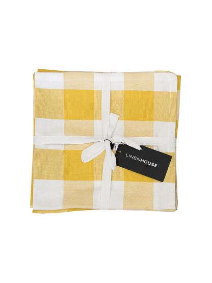 Revana Check Table Linen- Yellow - Image 2