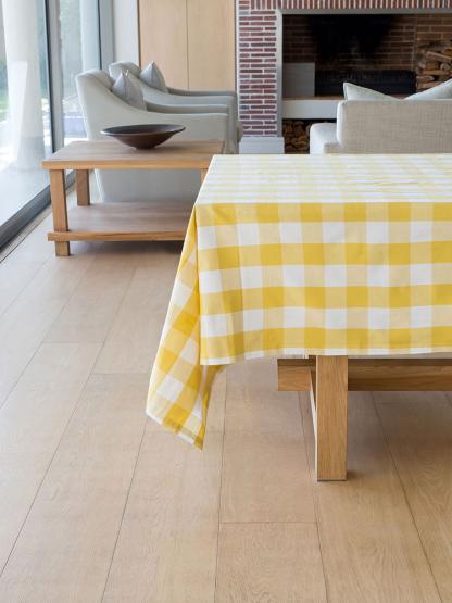 Revana Check Table Linen- Yellow