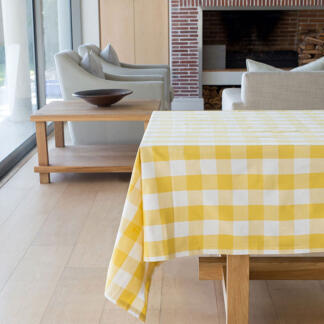 Revana Check Table Linen- Yellow