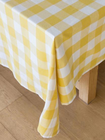 Revana Check Table Linen- Yellow - Image 3